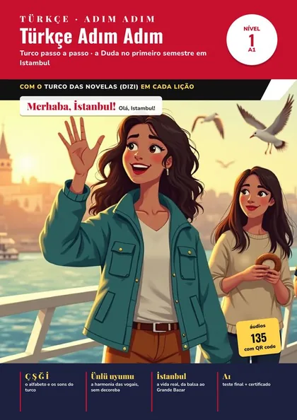 Capa Türkçe Adım Adım Nível 1